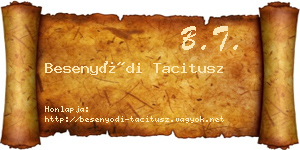 Besenyődi Tacitusz névjegykártya